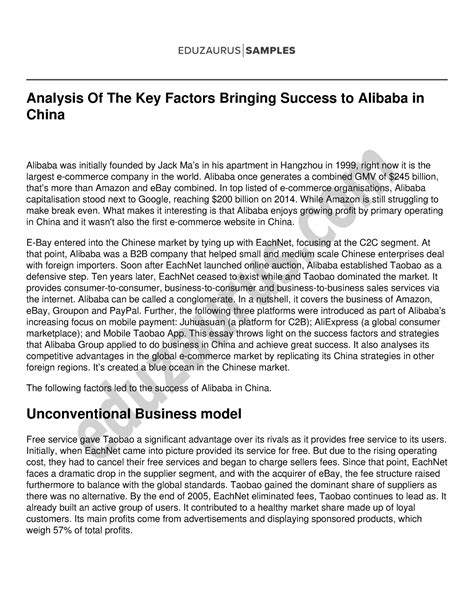 what are the key factors behind alibaba's success in china